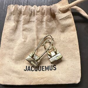 Jacquemus Metallic Gold Bag Earrings